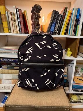 Saint Laurent Black Musical Note Canvas Backpack